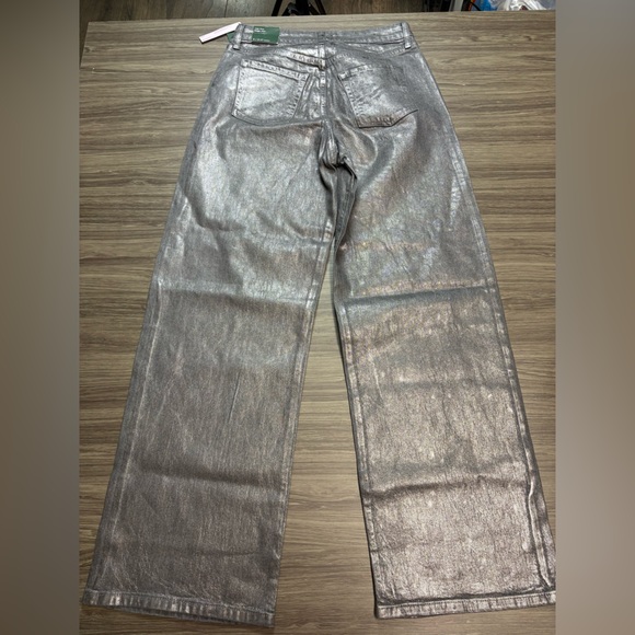 Wild Fable Gray High Rise Wide Leg Metallic Jeans Size 6 NWT - Picture 8 of 9